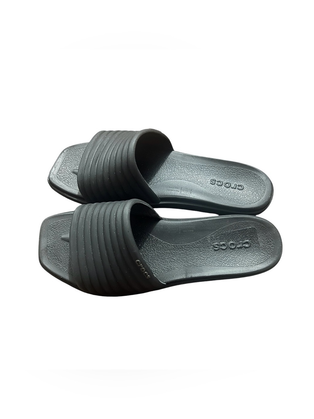 NWT Crocs Miami Slide Sandals Black Size 8 Square Toe